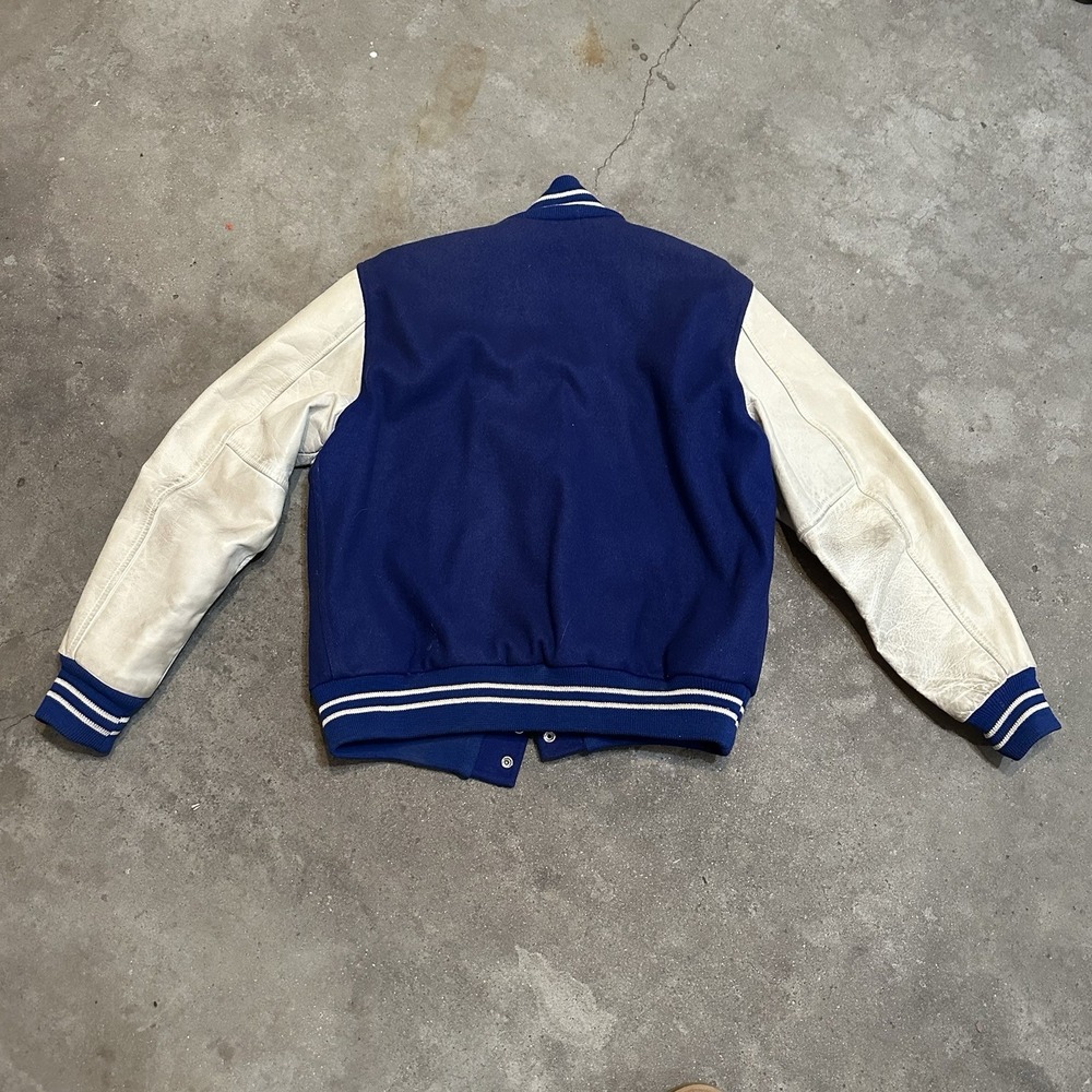Vintage 70s Wilson Varsity‎ Letterman Jacket Men's Wool Leather Rodeo Ag Club L - Picture 8 of 10